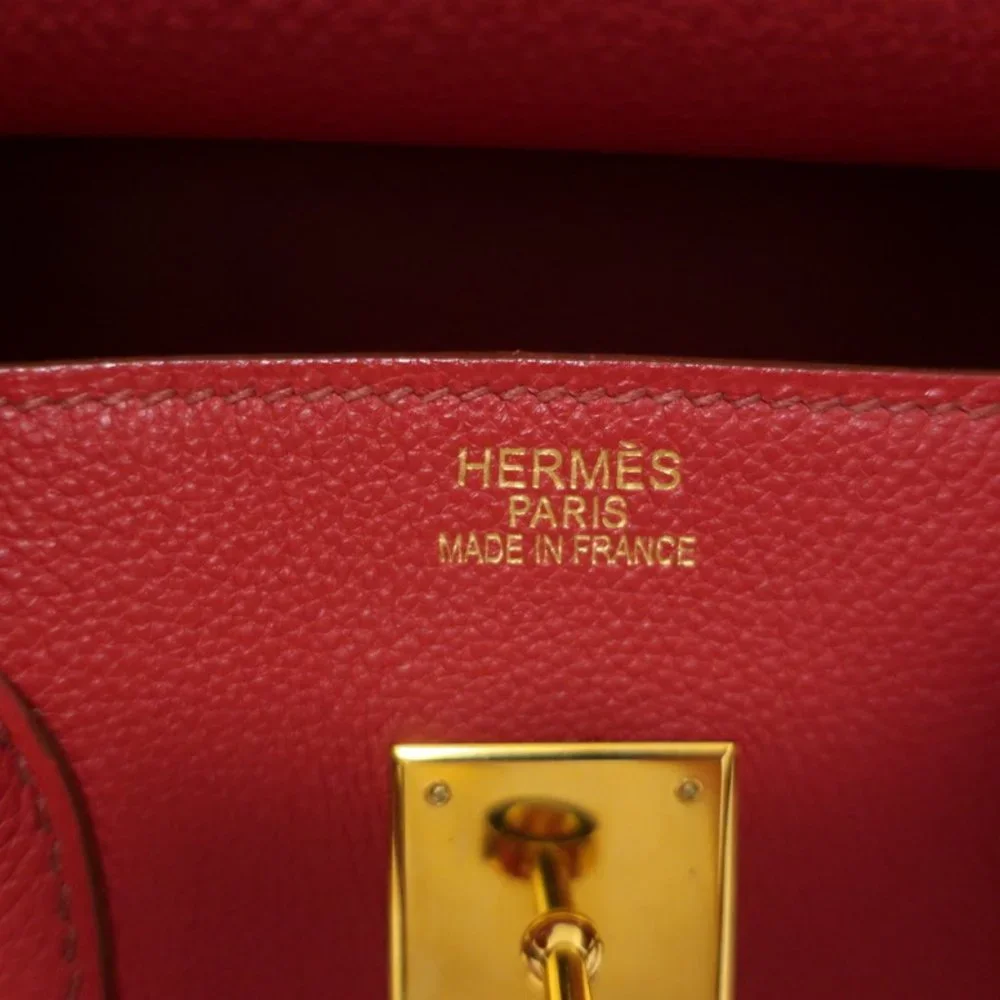 HERMES BIRKIN 35CM ROUGE GARANCE TOGO LEATHER GOLD HARDWARE 2008 - Picture 12 of 14